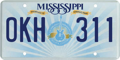 MS license plate OKH311