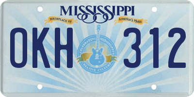 MS license plate OKH312
