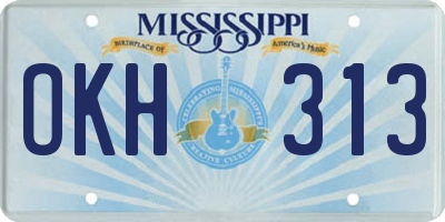 MS license plate OKH313