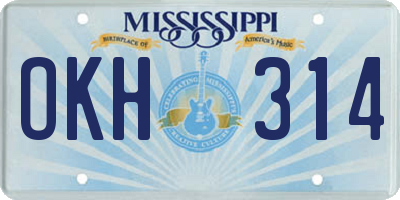 MS license plate OKH314