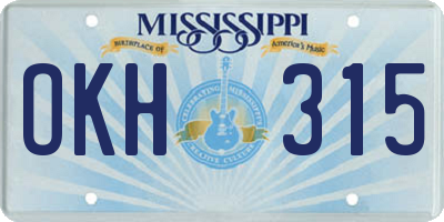 MS license plate OKH315