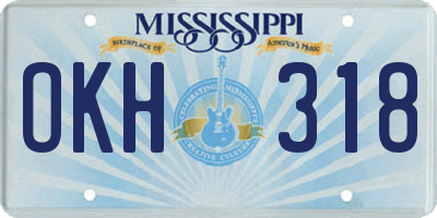 MS license plate OKH318