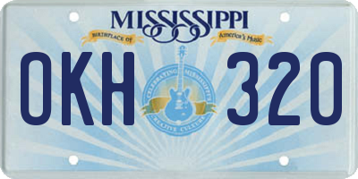 MS license plate OKH320