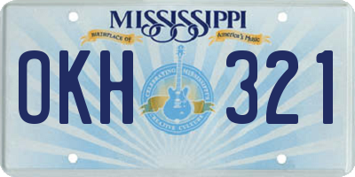 MS license plate OKH321