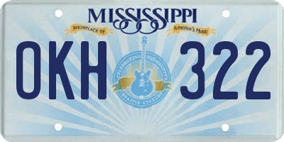 MS license plate OKH322