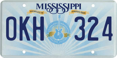 MS license plate OKH324