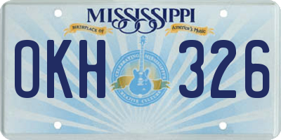 MS license plate OKH326