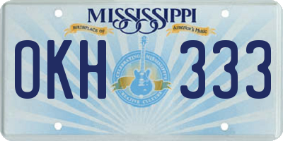 MS license plate OKH333