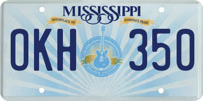MS license plate OKH350