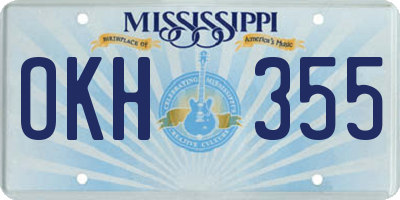MS license plate OKH355