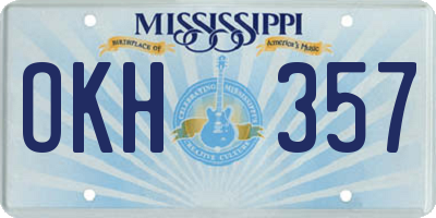 MS license plate OKH357