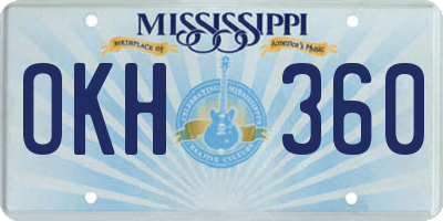 MS license plate OKH360