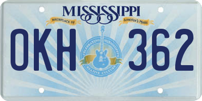 MS license plate OKH362