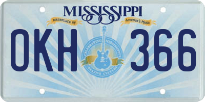 MS license plate OKH366