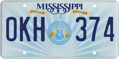 MS license plate OKH374