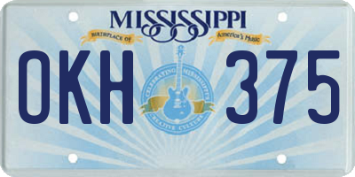 MS license plate OKH375