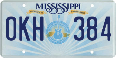 MS license plate OKH384