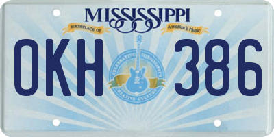 MS license plate OKH386
