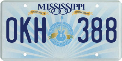 MS license plate OKH388