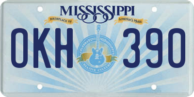 MS license plate OKH390