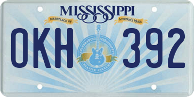 MS license plate OKH392