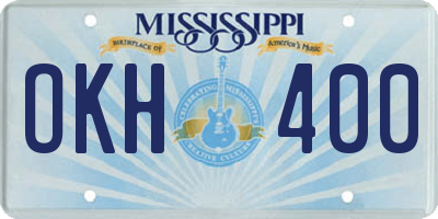 MS license plate OKH400