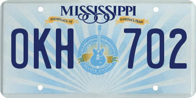 MS license plate OKH702