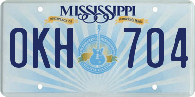 MS license plate OKH704