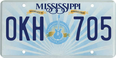 MS license plate OKH705