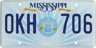 MS license plate OKH706