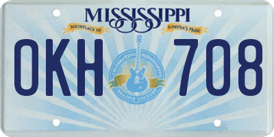 MS license plate OKH708