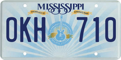 MS license plate OKH710