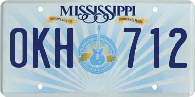 MS license plate OKH712