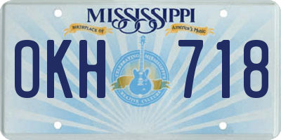 MS license plate OKH718