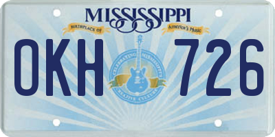 MS license plate OKH726