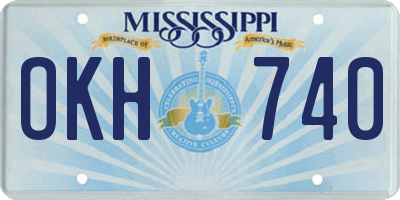MS license plate OKH740