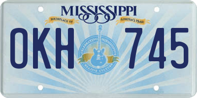 MS license plate OKH745
