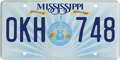 MS license plate OKH748