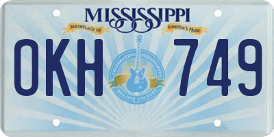 MS license plate OKH749