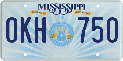 MS license plate OKH750