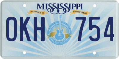MS license plate OKH754