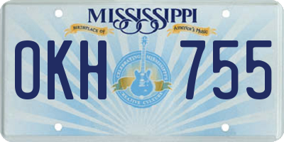 MS license plate OKH755
