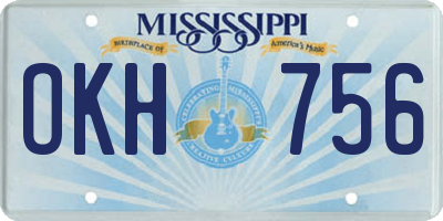 MS license plate OKH756