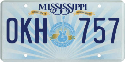 MS license plate OKH757