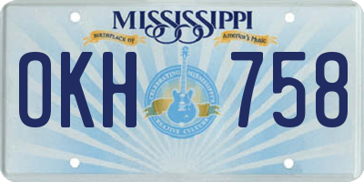 MS license plate OKH758