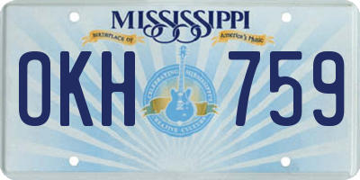 MS license plate OKH759
