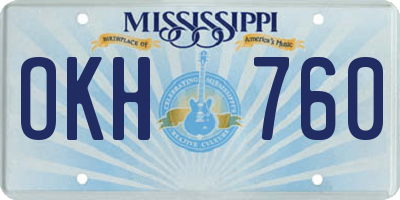 MS license plate OKH760