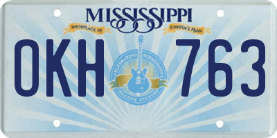 MS license plate OKH763