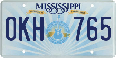 MS license plate OKH765