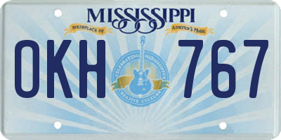 MS license plate OKH767